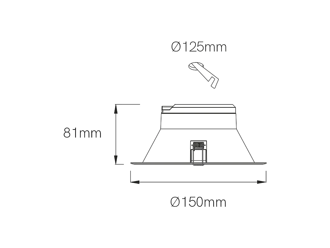 Inbouw LED-downlight Thessis 15W 90º dimbaar met TRIAC-schakelaar, kleurtemperatuur 3000K/4000K/5000K, matzwart - Beneito & Faure