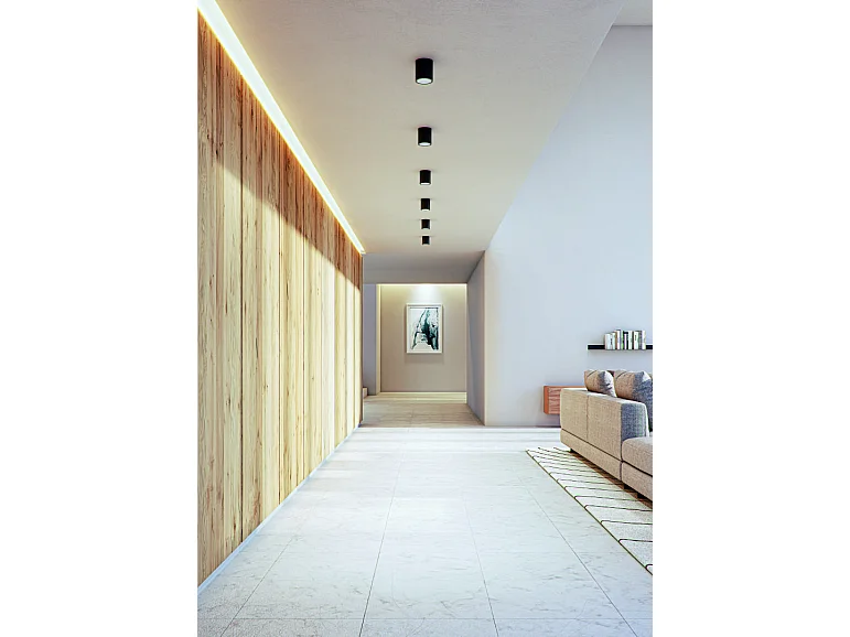 Spot LED encastré asymétrique Pulcom R 8W 38° Beneito & Faure, blanc mat, intérieur, sélecteur température de couleur 2700K / 3200K / 4000K