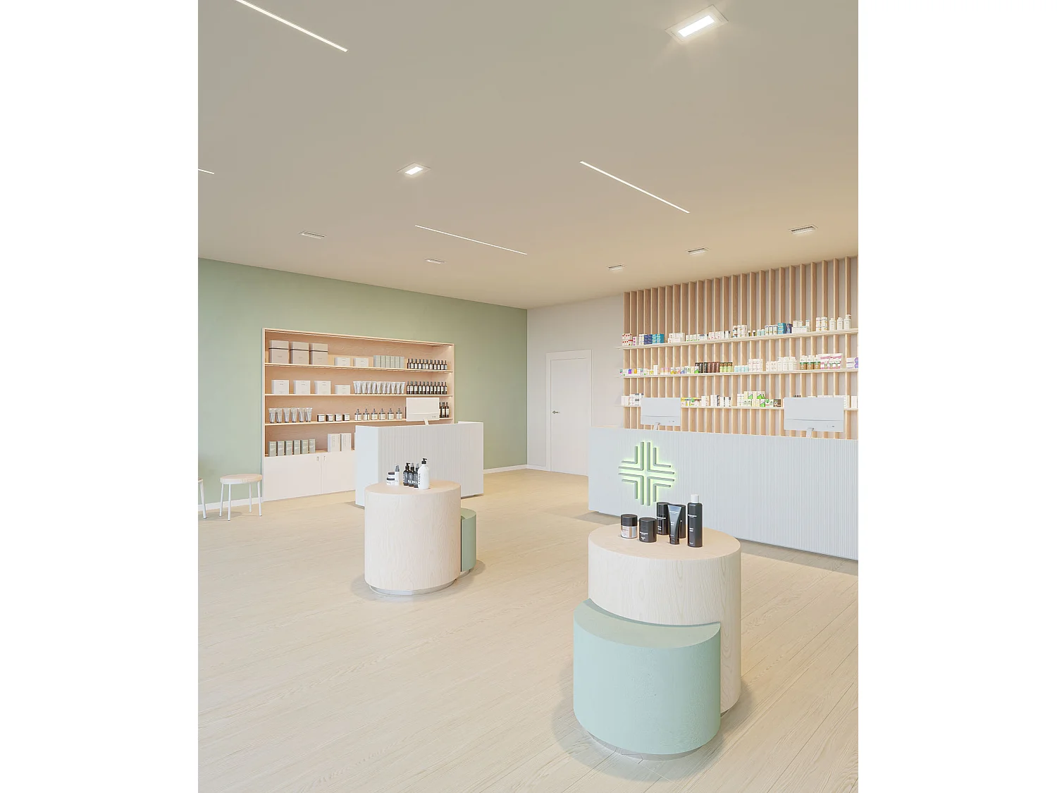 Foco LED empotrable de techo Bonn de 40 W, 3000 K, 100º, luz ambiental indirecta para interiores, acabado blanco mate - Beneito & Faure