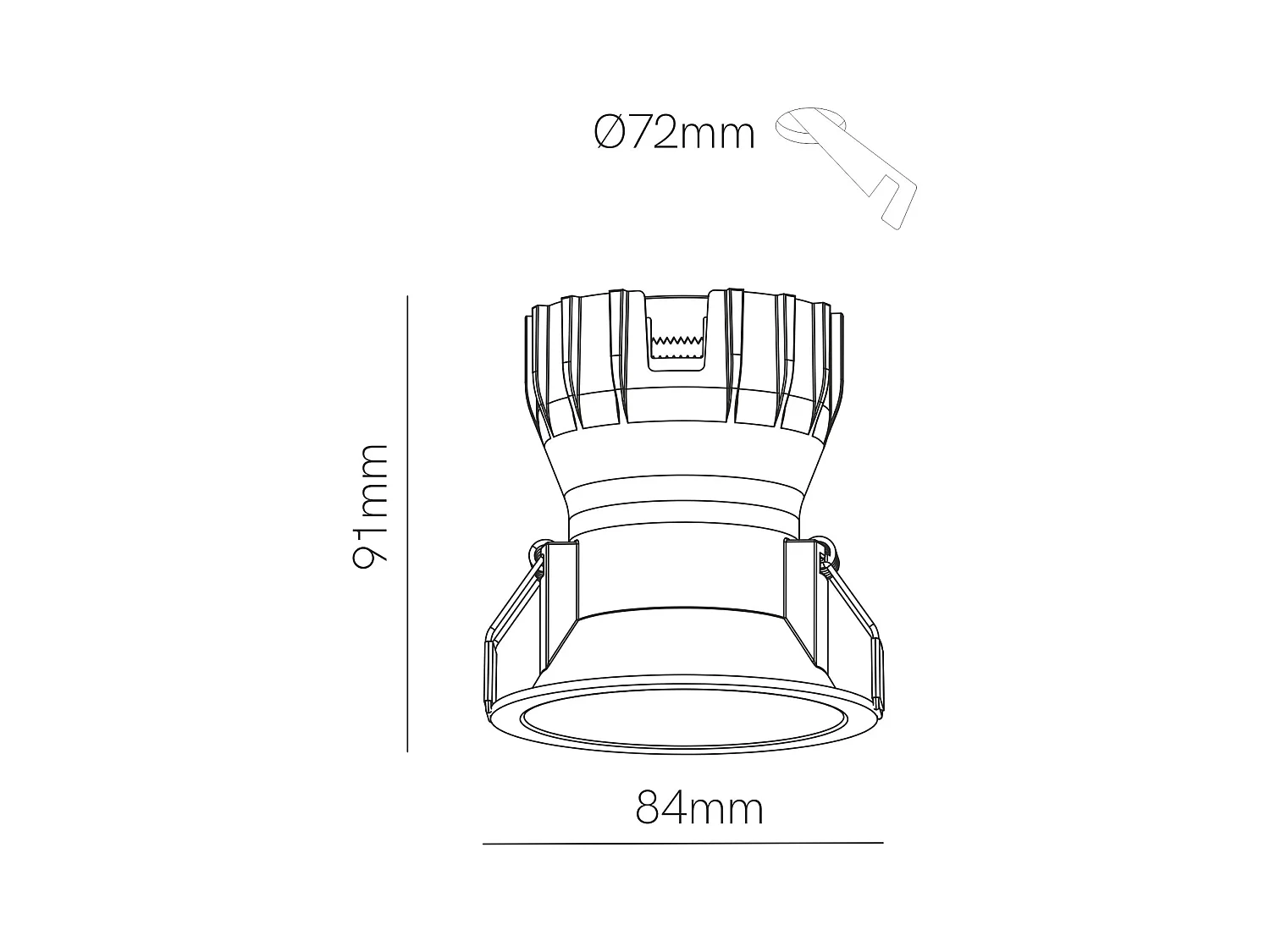 Spot encastré LED Pulsar 8W 40º, noir mat, avec technologie Switch, température de couleur 2700K/3200K/4000K et gradation TRIAC - Beneito & Faure