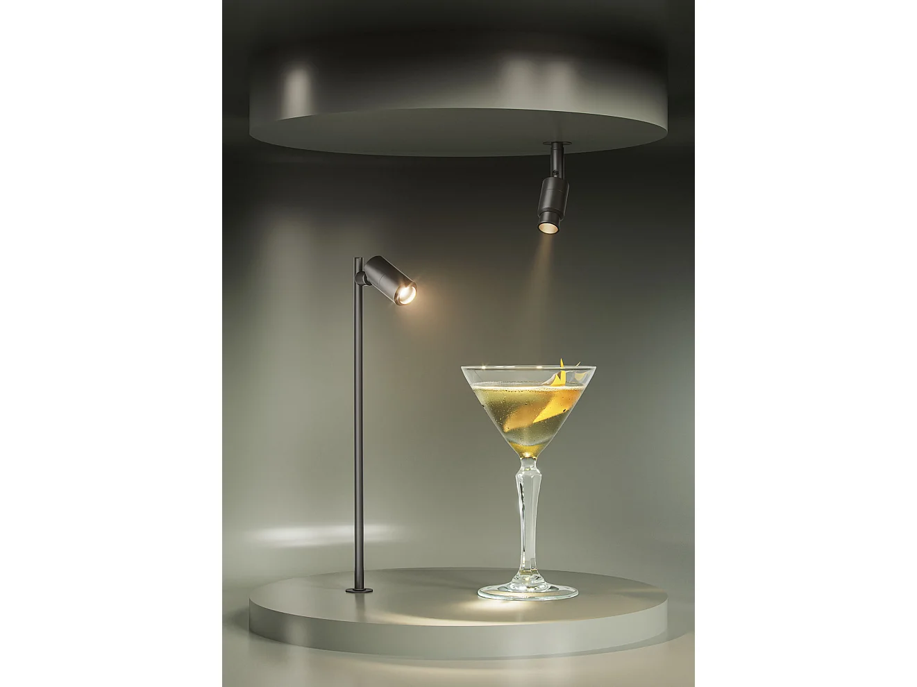 Micro Zoom Einbaustrahler, 2 W LED, 15°-36°, 3000 K, Mattschwarz - Verstellbarer Projektor für Schaufenster und Juweliergeschäfte - Beneito & Faure