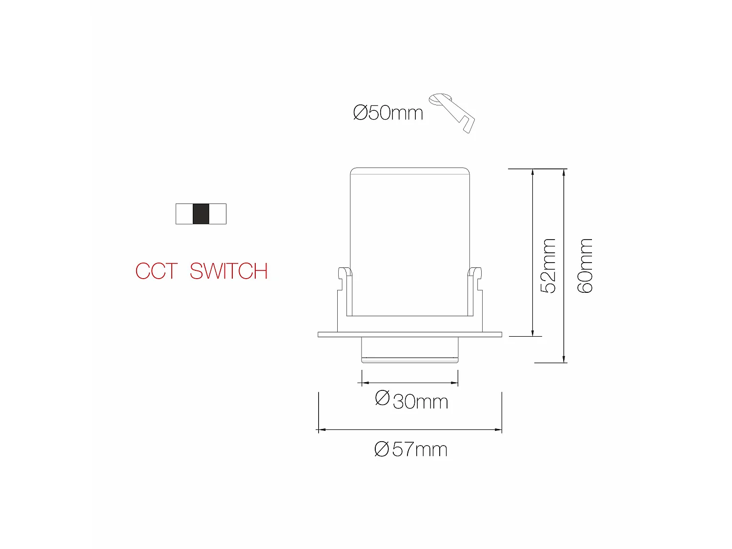 Nano Oxo R 4W LED-Einbaustrahler, 45° Farbtemperaturschalter (2700K/3200K/4000K), Mattschwarz - Verstellbarer Strahler von Beneito & Faure
