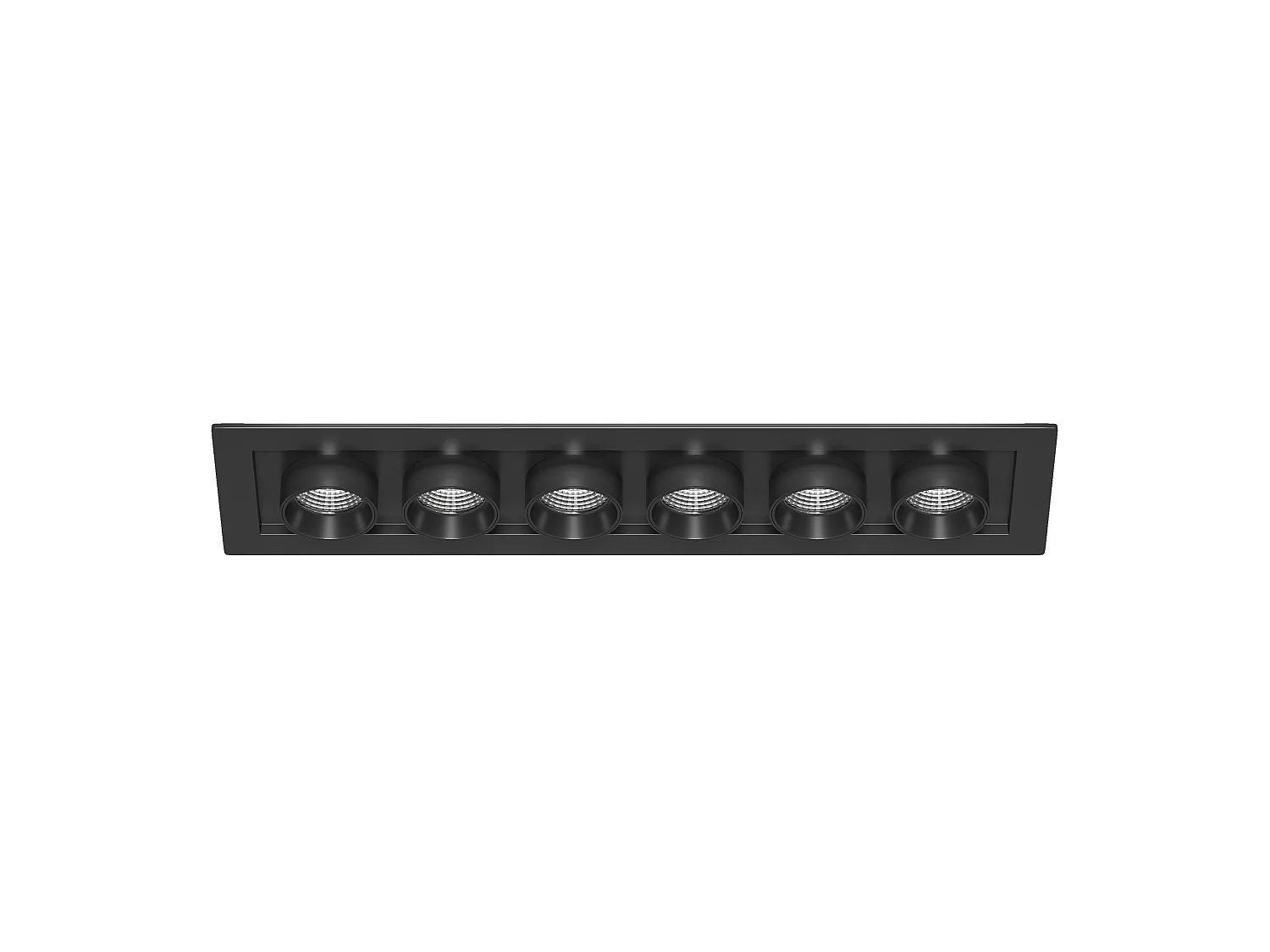 Mini Oxo Rect 6-flammiger LED-Einbaustrahler, 36 W, 42° Farbtemperatur, 2700 K/3200 K/4000 K, mattschwarz, verstellbar - Beneito & Faure