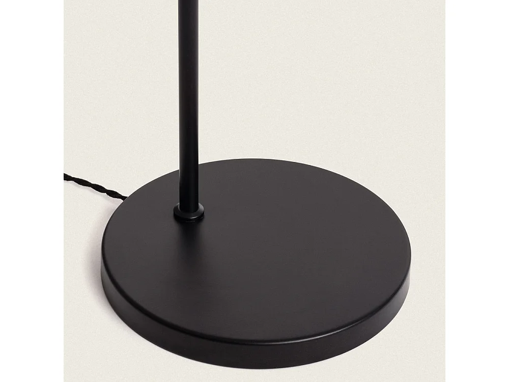 Rio - Lampadaire en métal avec abat-jour en rotin H151cm - Bois clair