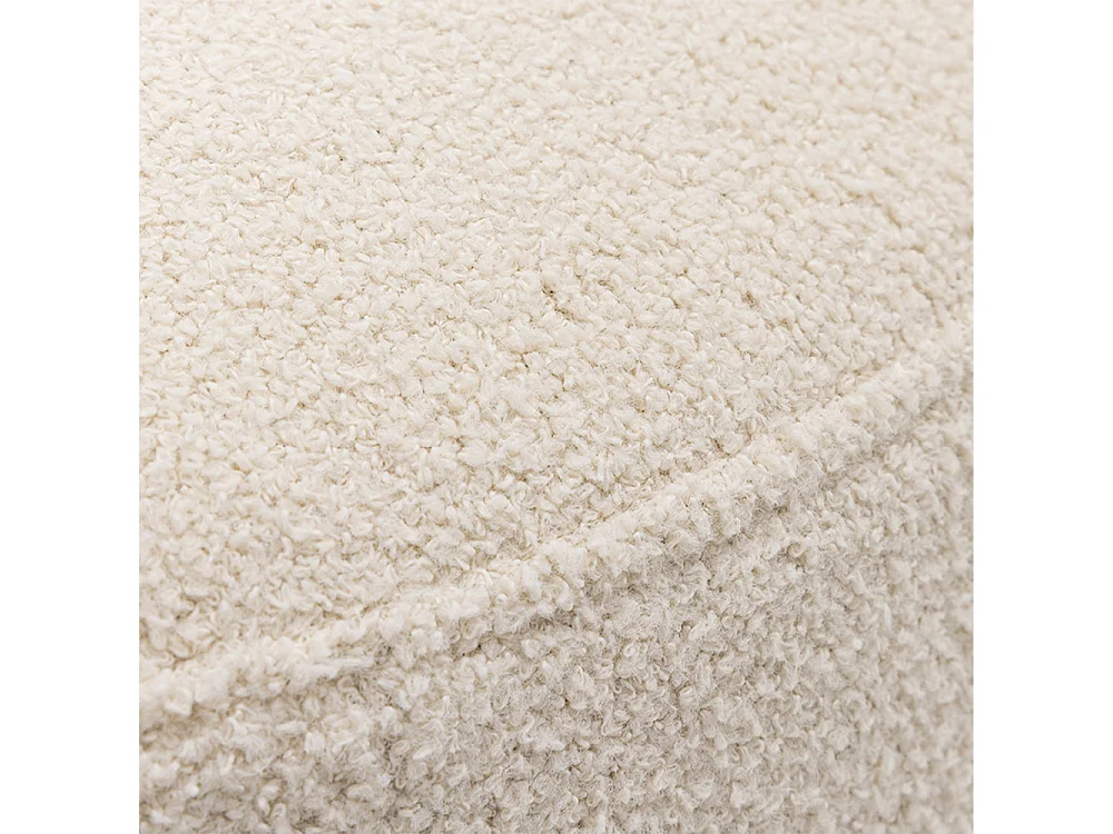 Ploom - Banc arrondi en tissu bouclette L105cm - Crème