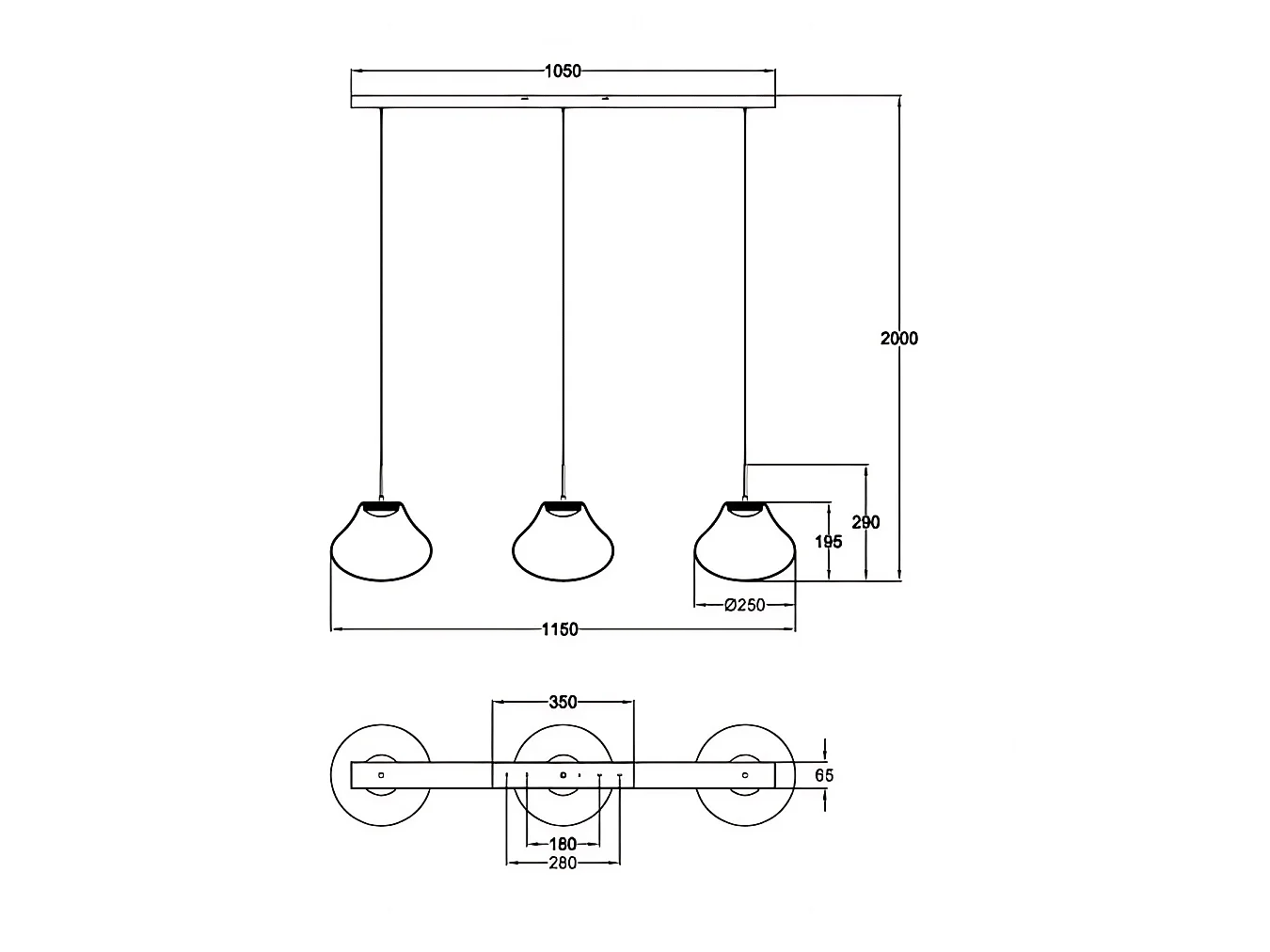 Suspension Led Deva 42 W À Température De Couleur Variable, Structure En Métal Et Verre Borosilicate Fumé, Ip20 - Collection Deva