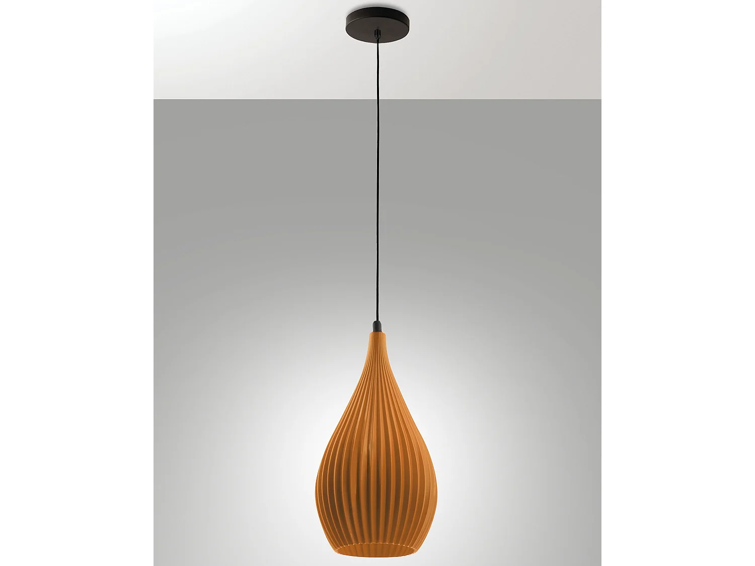 Suspension Lisa en métal et plastique d'origine végétale, Moutarde, douille E27, structure élégante et soignée, IP20, 230 V - Design Line