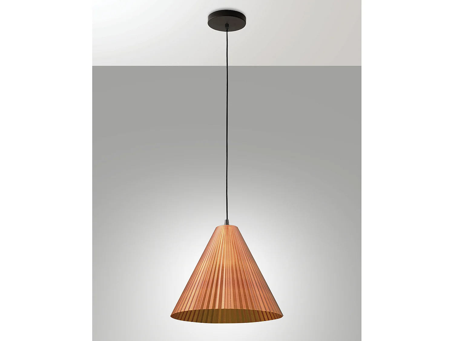 Cone Sospensione Arancio 1 Luce Stile Moderno Fabas Collezione CONE per Interni