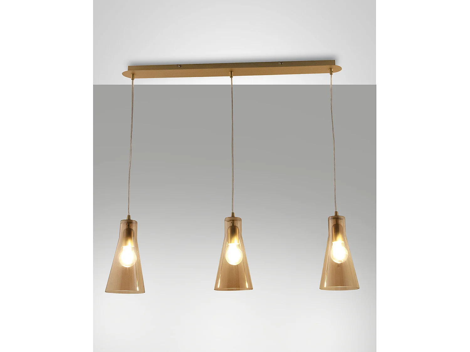 Sospensione Dafne Ambra 3 Luci Fabas Design Collezione Elegante per Casa