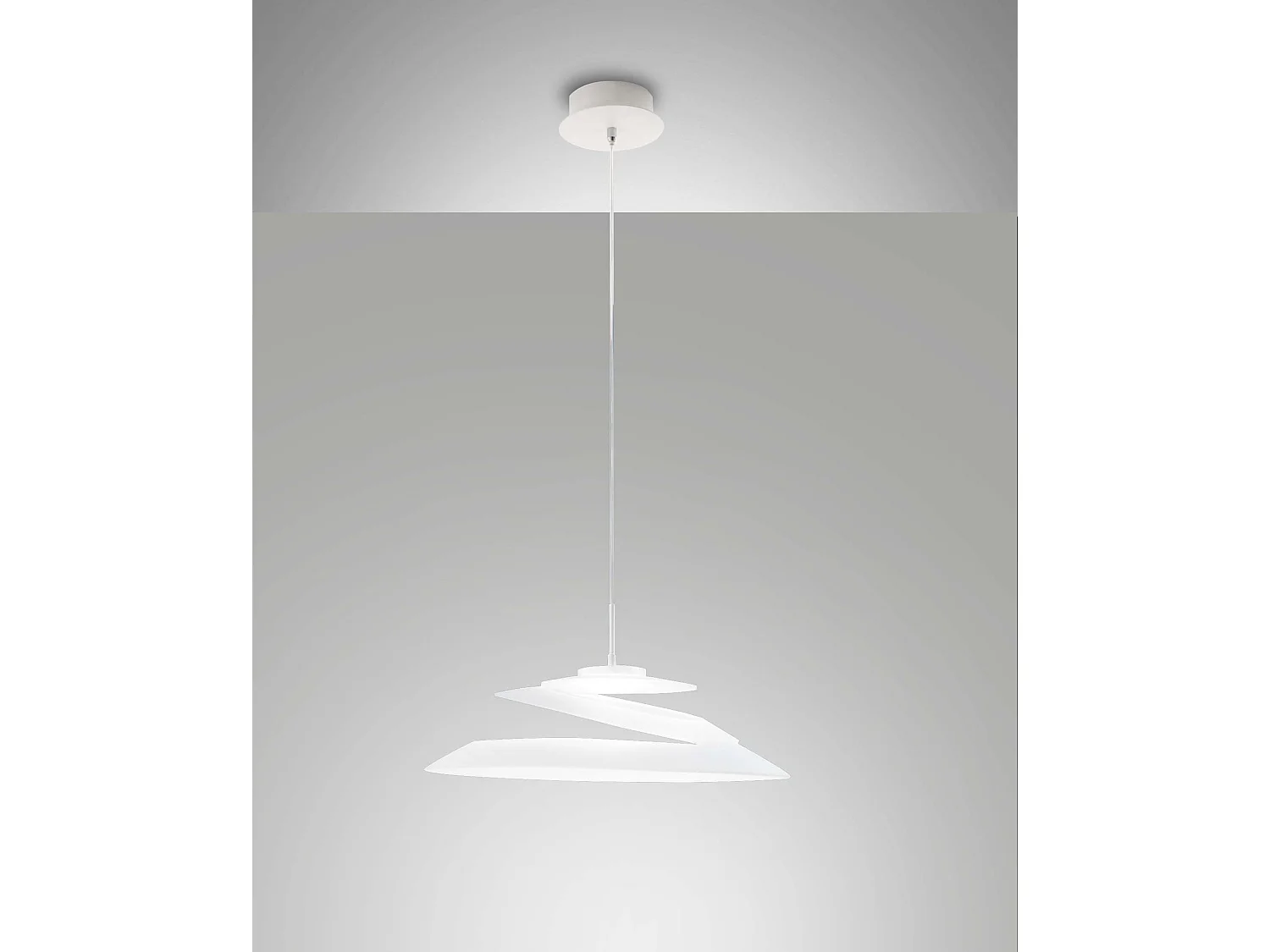 Candeeiro de suspensão Aragon em metal e vidro branco, LED integrado de 18W, 3000K, regulável por corte de fase, diâmetro 530mm, Classe 1, IP20