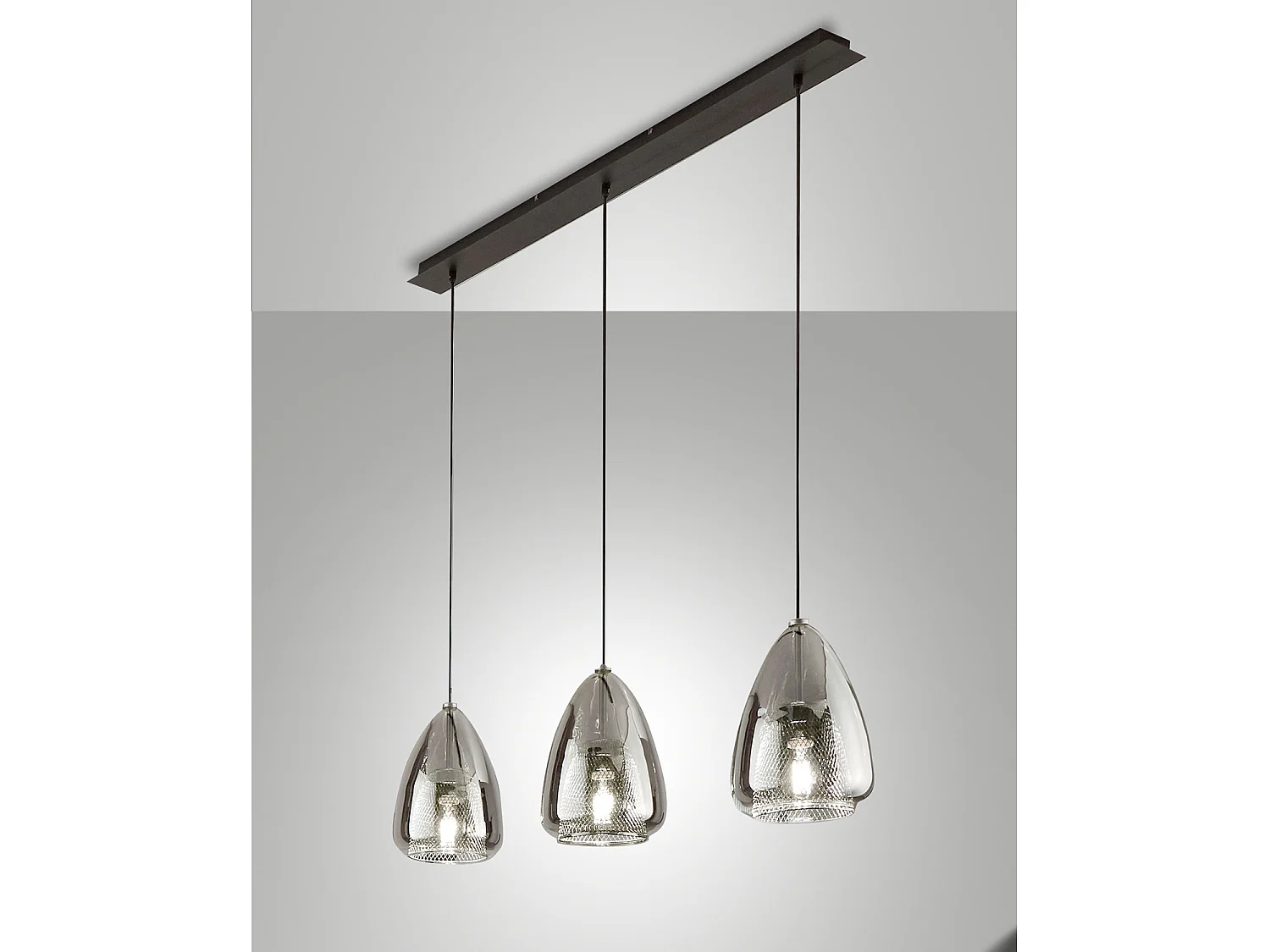Lampadario Britton Sospensione Fumè 3 Luci Collezione BRITTON Design Elegante