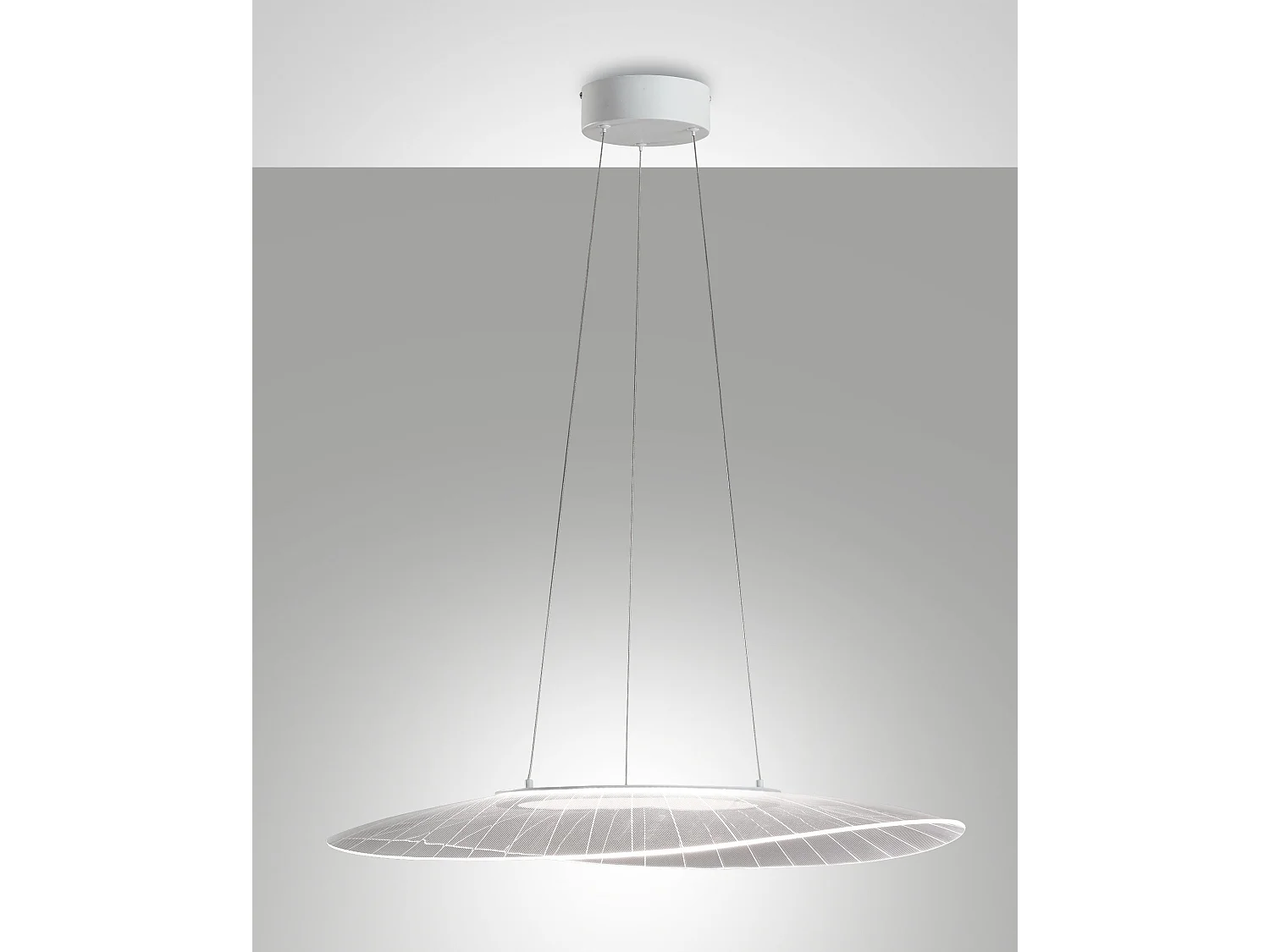 Candeeiro de Suspensão Vela em Metal e Metacrilato Branco 40W LED 3000K, Regulável por Corte de Fase, Ideal para a Iluminação de Interiores.