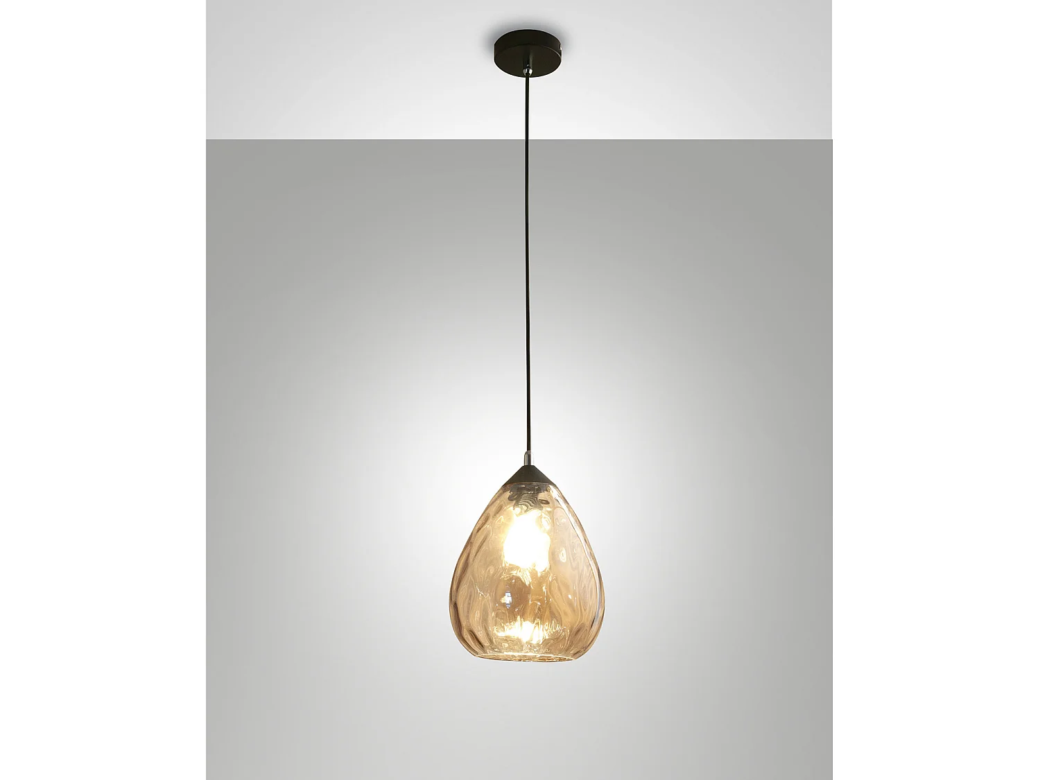 Gisella Sospensione Ambra D200 lampada vetro sofflato un luce Collezione Gisella