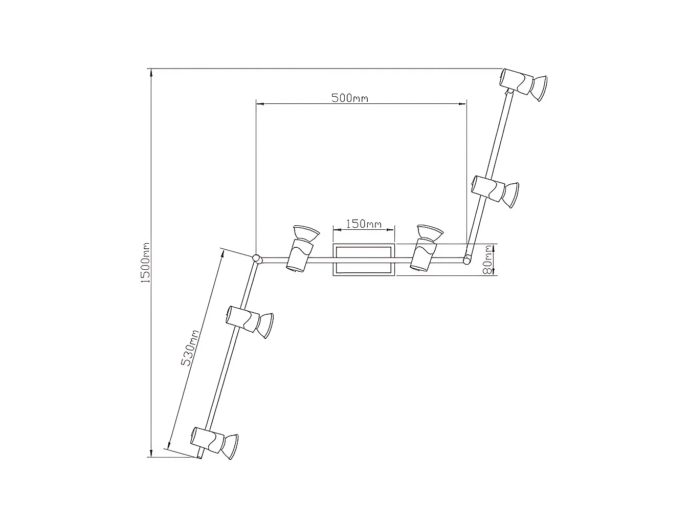 Spot Alice En Métal Finition Nickel Satiné Pour Intérieur, 6 Ampoules Gu10 Max. 15 W, Design Élégant Et Moderne, Code 2554-86-178