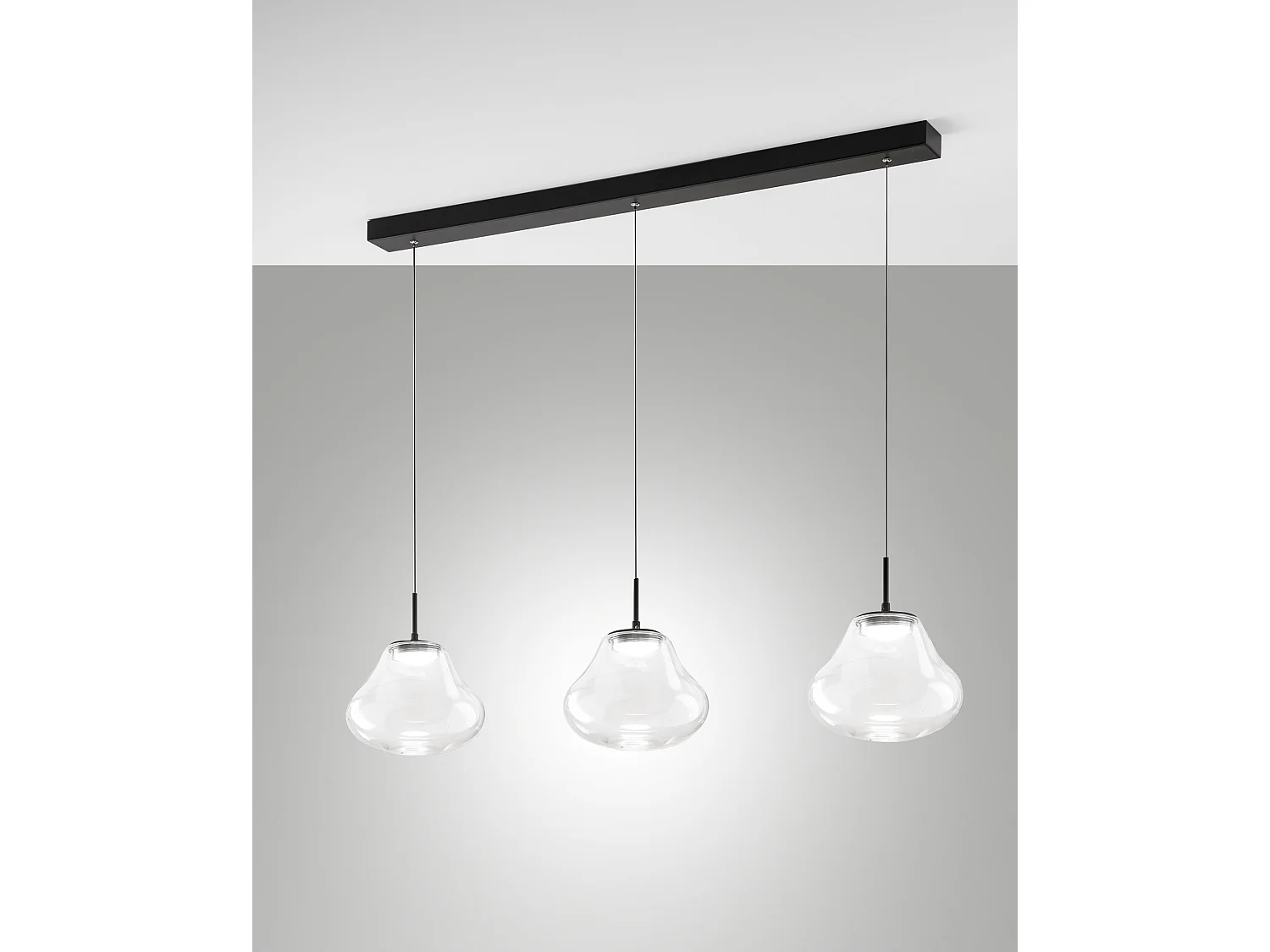 Deva 42W LED CCT dimbare hanglamp, metalen frame en helder borosilicaatglas, IP20 - Deva collectie