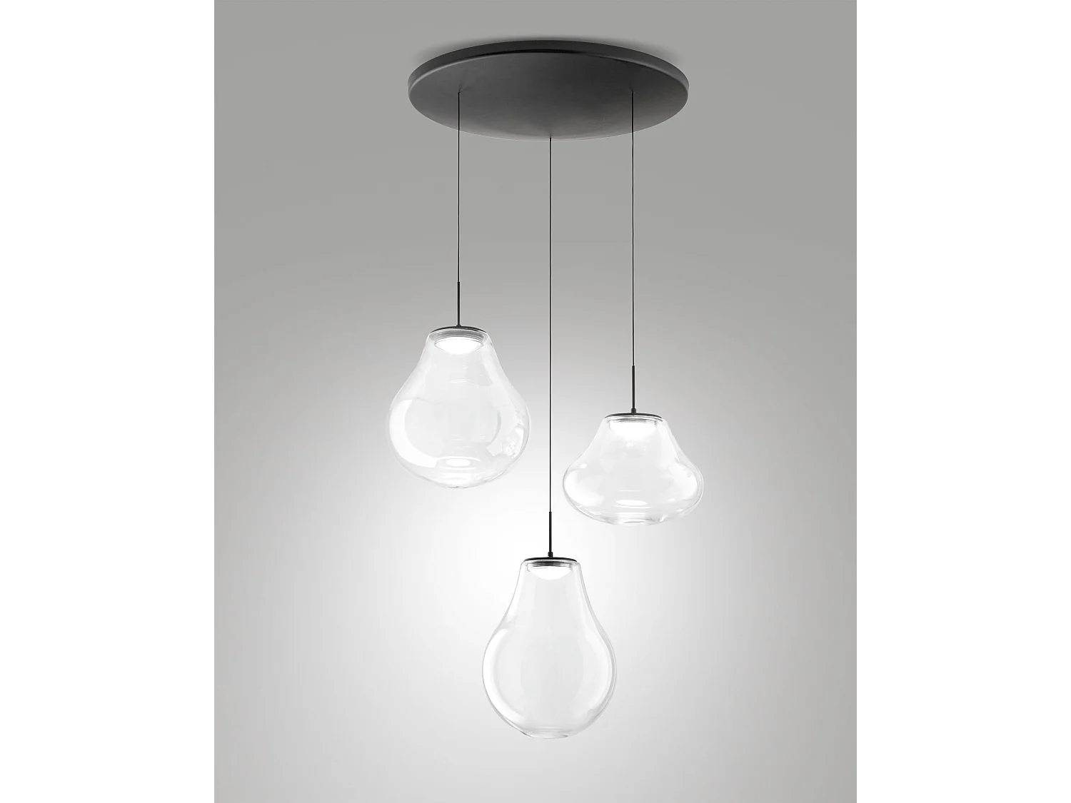 Deva hanglamp Ø500mm 42W LED 4530lm CCT 2700K/3000K/4000K dimbaar metalen frame en transparant borosilicaatglas - Deva