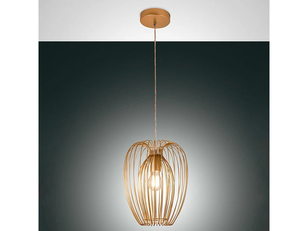 Lampada da Soffitto Camp Sospensione Oro Opaco D.400 Fabas Collezione CAMP 1 Luce