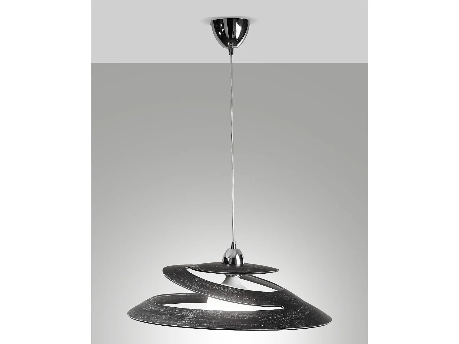 Aragon hanglamp van metaal en antiek zwart glas, E27 fitting (60W), modern en elegant ontwerp voor binnengebruik, IP20, een diameter van 53 cm.