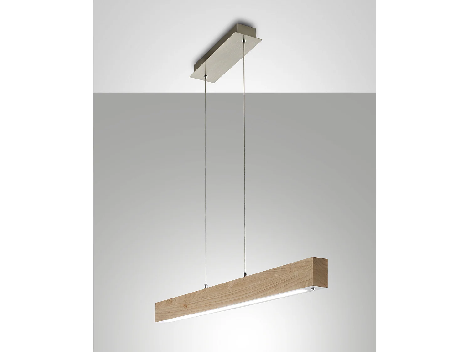 Lampada Badia Sospensione Quercia Fabas LED 1 Luce Calda Design Moderno