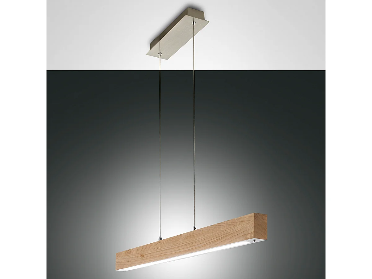 Lampada Badia Sospensione Quercia Fabas LED 1 Luce Calda Design Moderno