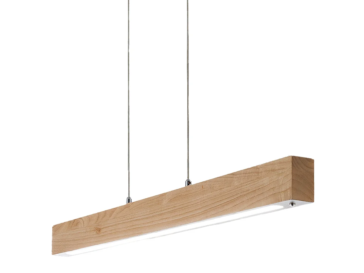 Lampada Badia Sospensione Quercia Fabas LED 1 Luce Calda Design Moderno
