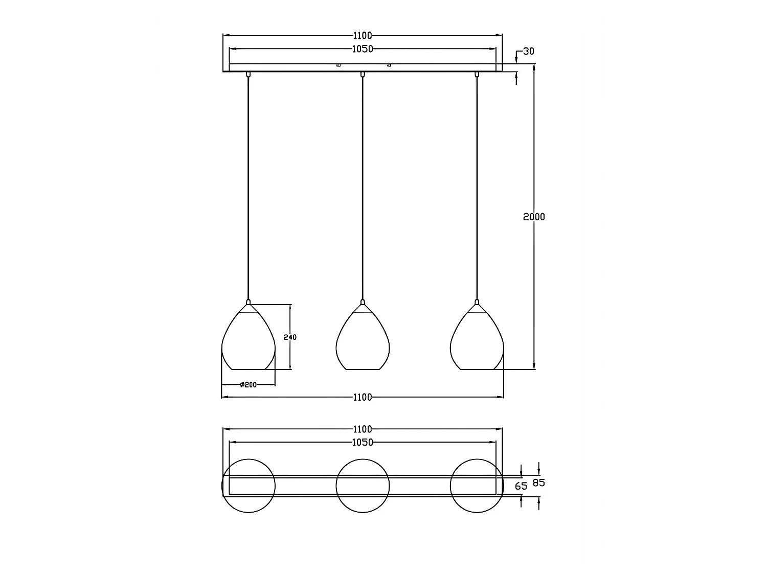 Candeeiro de Suspensão Gisella em Vidro Soprado Cor Âmbar com Estrutura em Metal, Casquilho E27 3x60W, Design Elegante para Interiores IP20