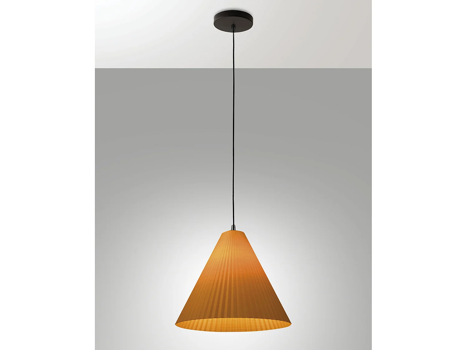 Lampadario Cone Sospensione Senape 1 Luce Fabas Design Moderno per Interni