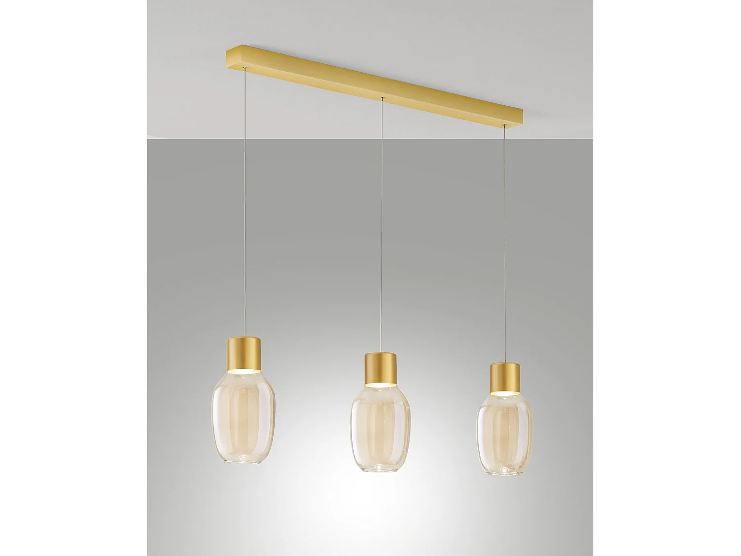 Lapo Sospensione Cognac 3 Luci Lin.