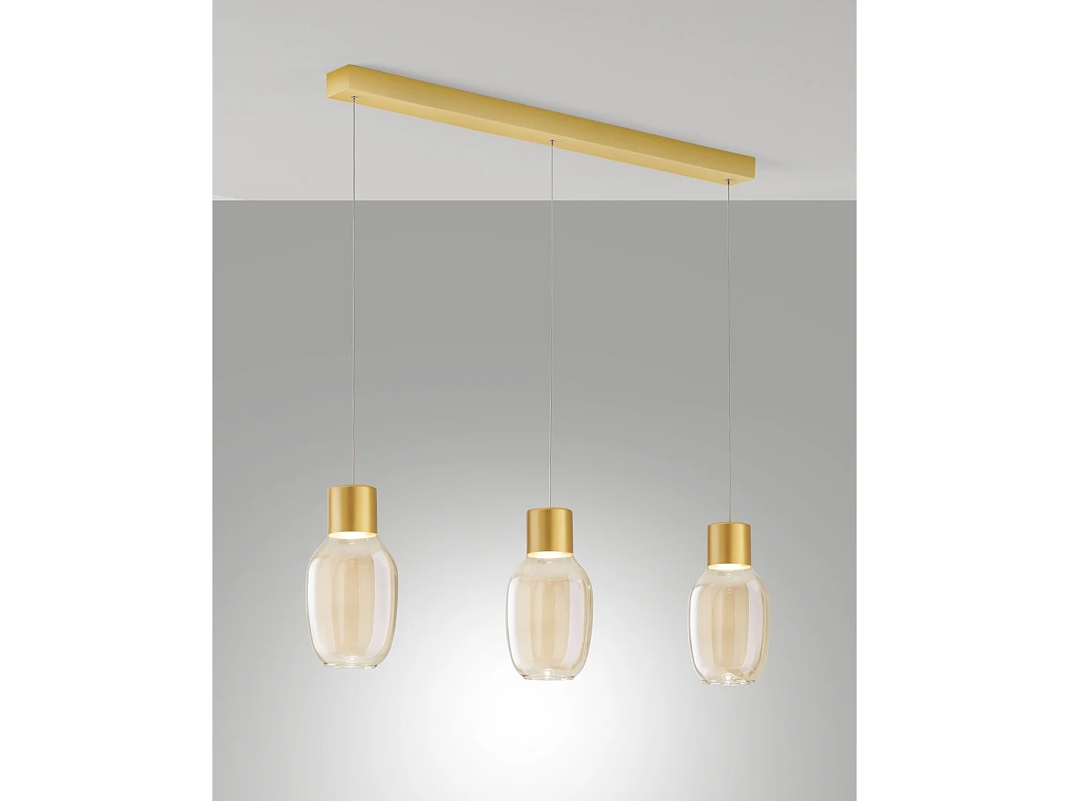 Lapo Sospensione Cognac 3 Luci Lin.