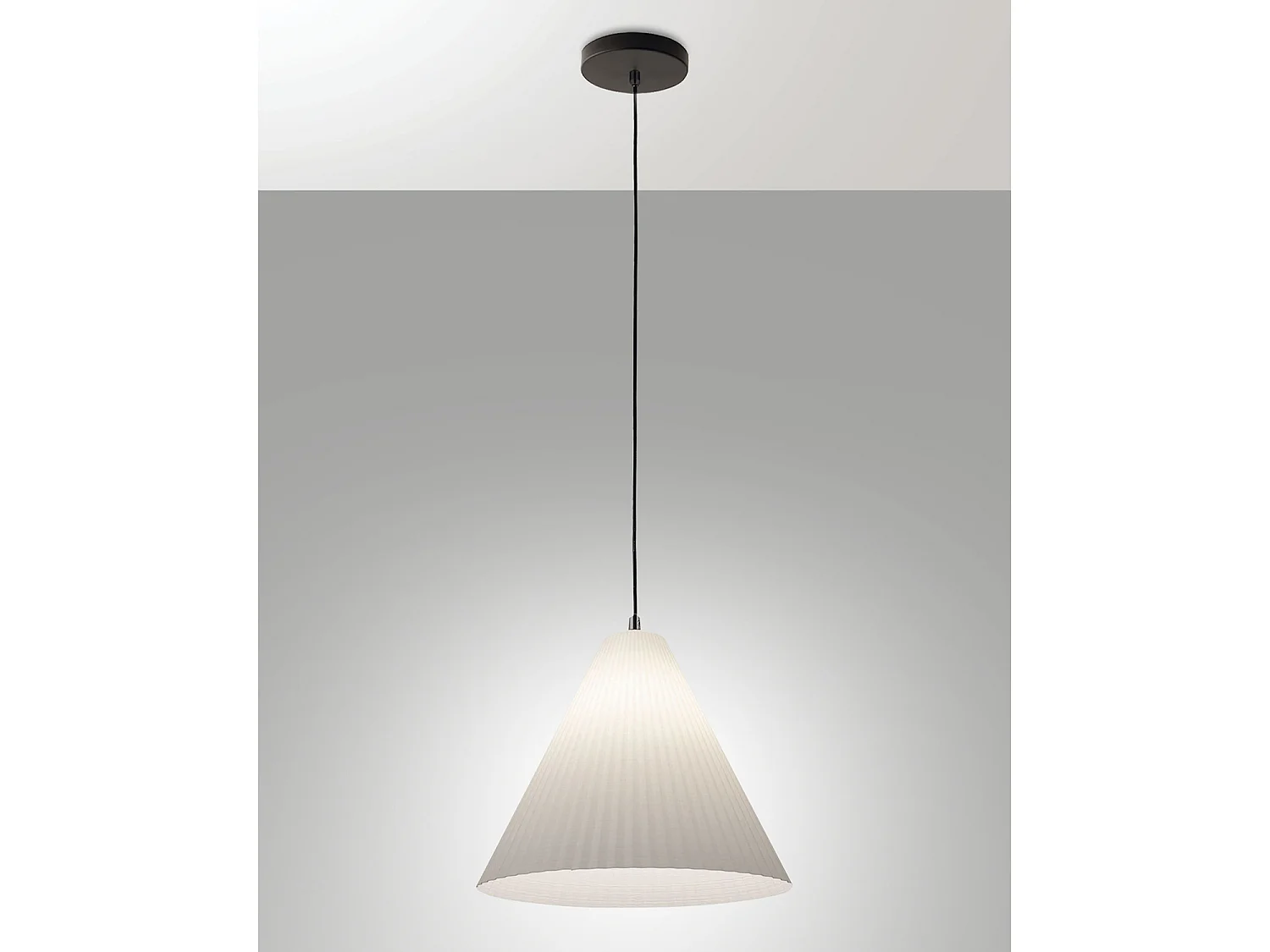 Cone Sospensione Bianca con Luce E27 Regolabile nella Collezione CONE di Fabas