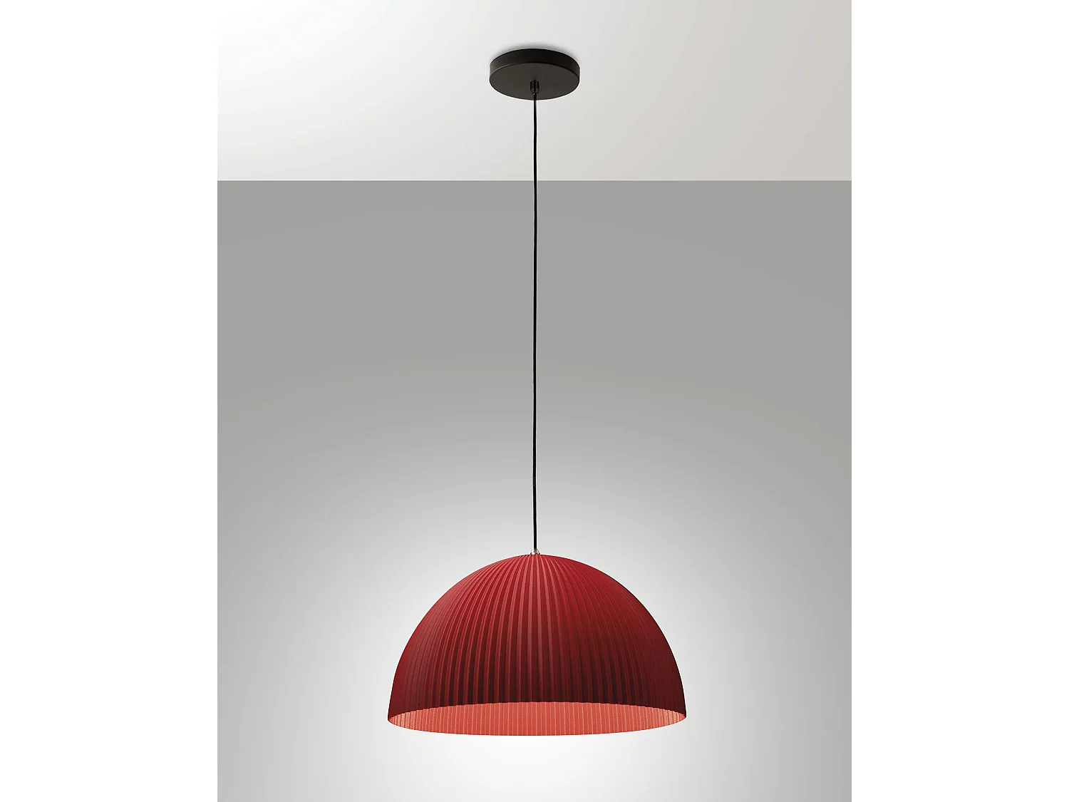 Carola hanglamp Ø360mm E27 10W, structuur van metaal en plantaardig plastic, bordeauxrood, IP20, klasse 1 - Carola Design