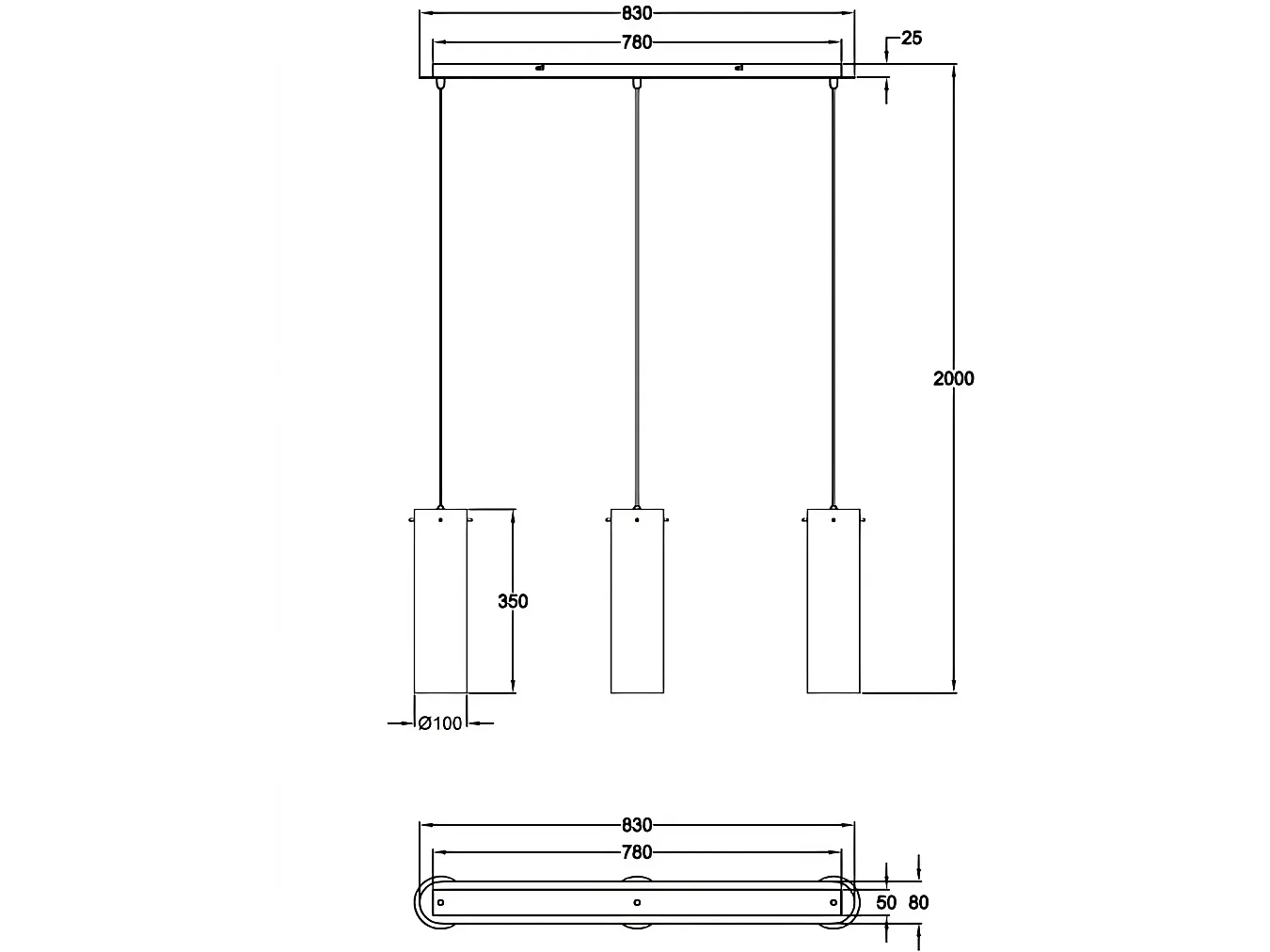 Candeeiro de Tecto de Suspensão Sintesi em Metal e Vidro Soprado Cor Âmbar, 3x E27, Design Moderno e Elegante para Iluminação de Interiores IP20