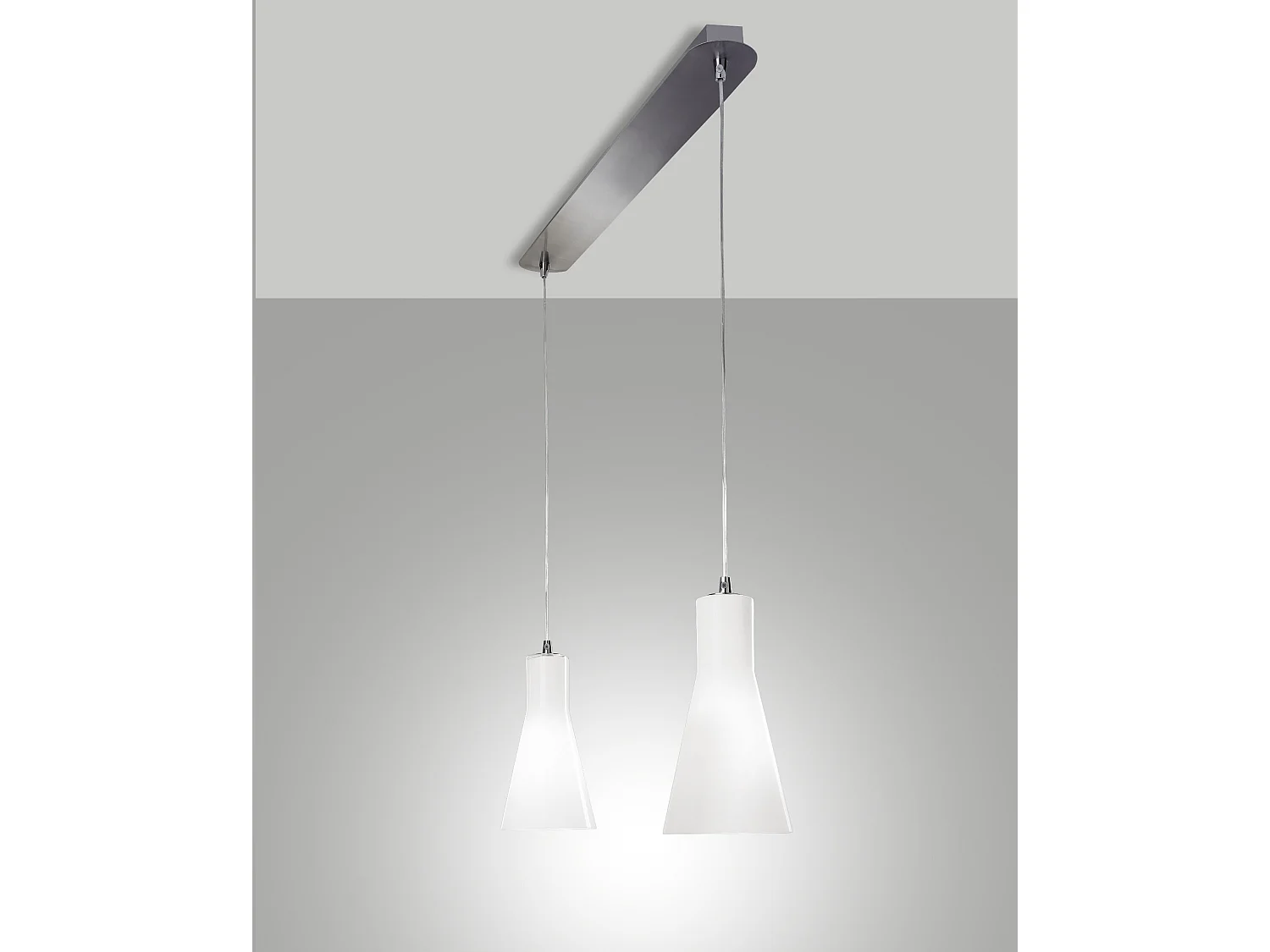 Lampada Diana Sospensione 2 Luci Cromo Fabas Design Moderno ed Elegante
