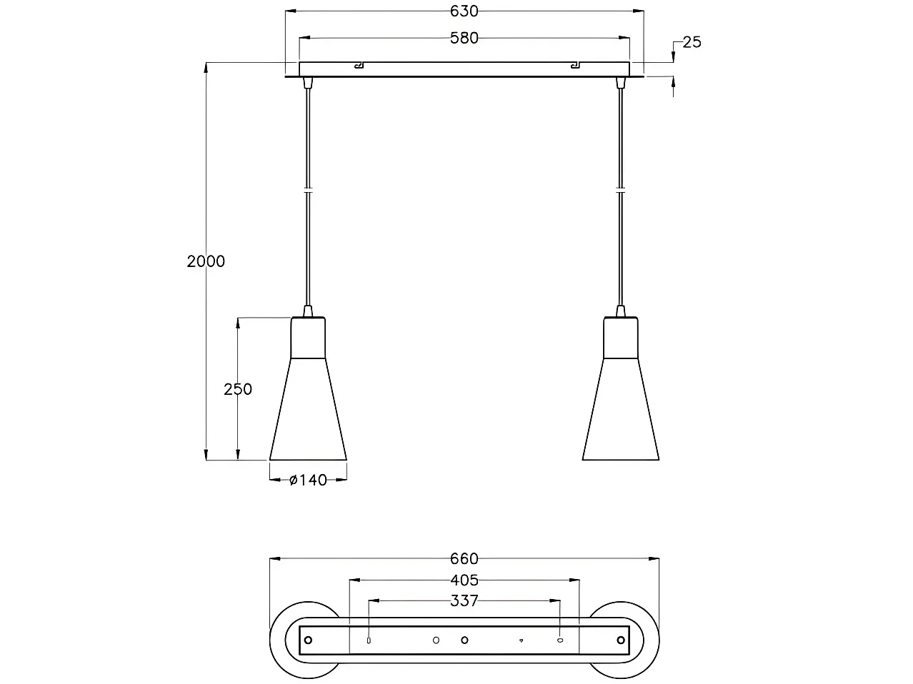 Lampada Diana Sospensione 2 Luci Cromo Fabas Design Moderno ed Elegante