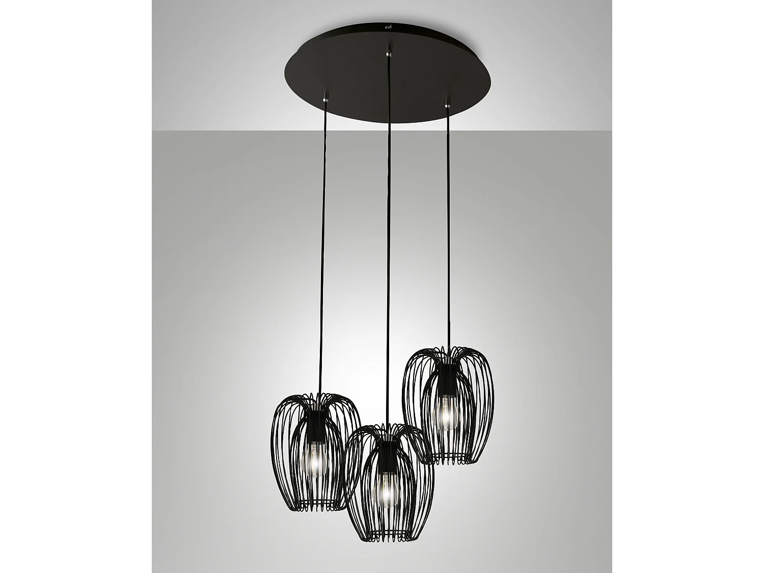 Hanglamp Camp Black Metal Ø500mm, modern design en elegante structuur voor binnenverlichting, klasse 1 IP20