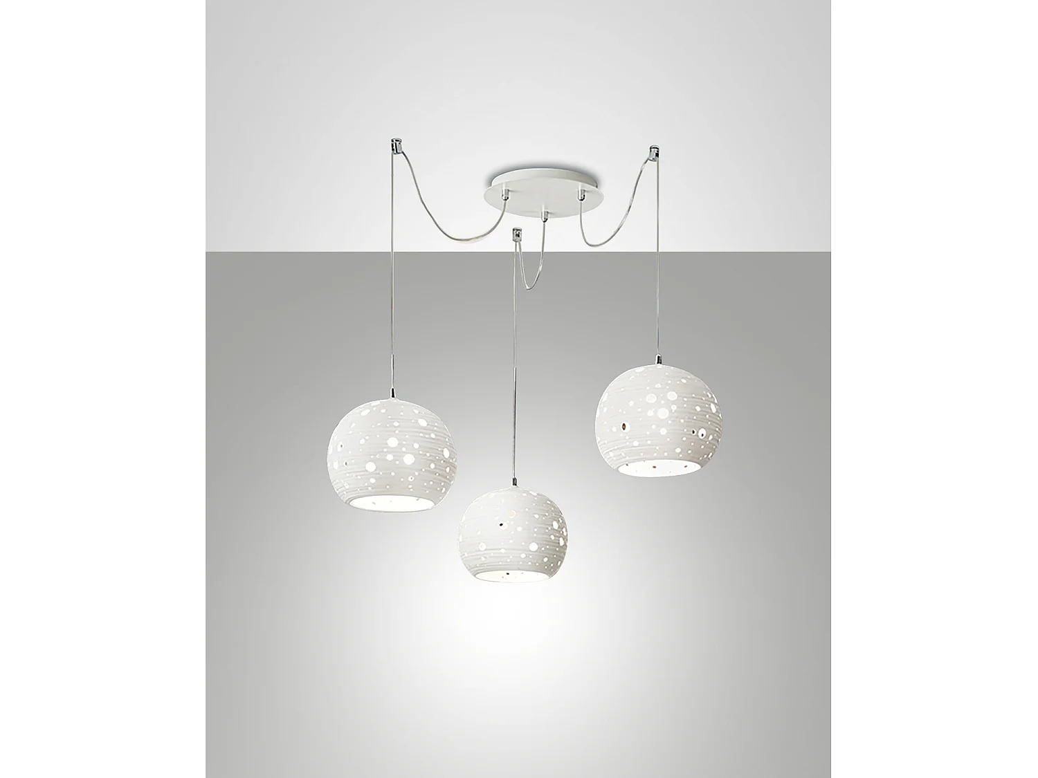 Applique da soffitto Corvara Sospensione Bianca 3 Luci design elegante regolabile