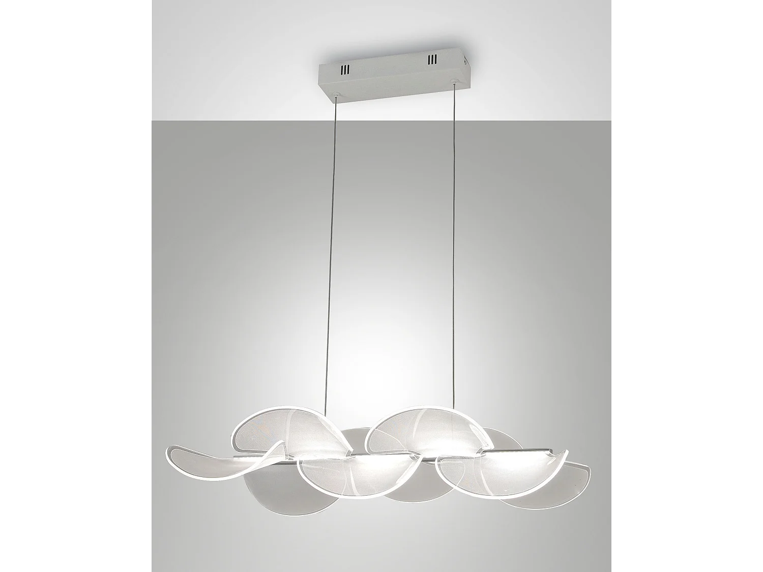 Sylvie Candeeiro de Suspensão LED 30W Branco em Metal e Metacrilato, Design Moderno, 4000 Lúmens, Luz Quente 3000K, Regulável por Corte de Fase