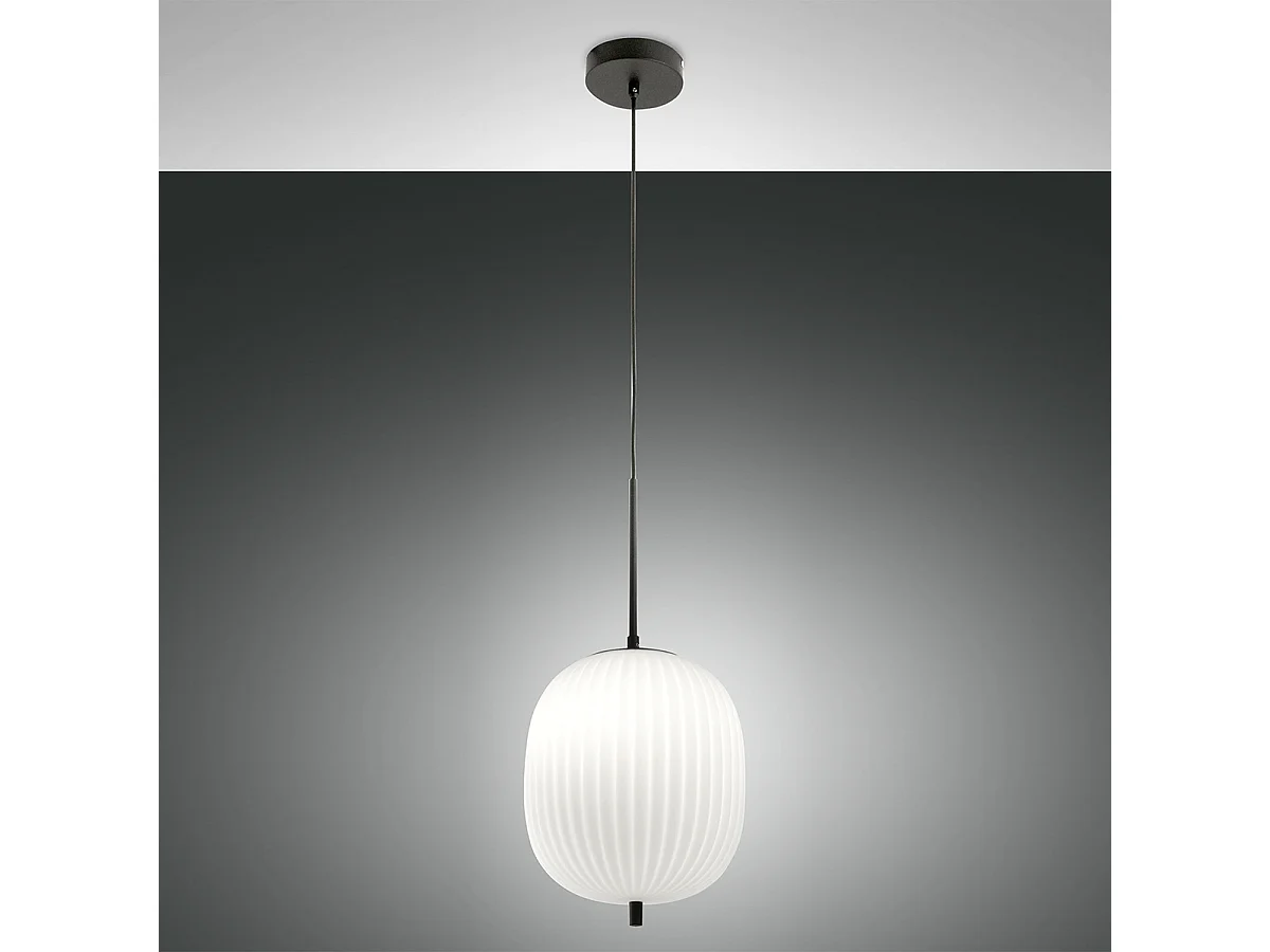 Lampadario Domizia Sospensione Nera E27 Unico Stile 1 Luce Fabas Collezione Domizia