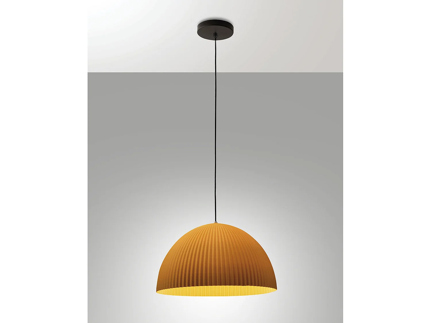 Lampada a sospensione senape 1 luce Collezione CAROLA altezza regolabile moderna