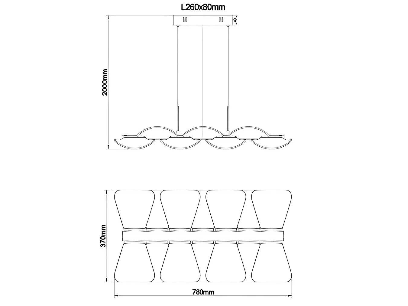 Sylvie Candeeiro de Tecto Suspenso LED 40W 5400lm 3000K Cor Branca - Estrutura em Metal e Metacrilato, Regulável por Corte de Fase, Classe I