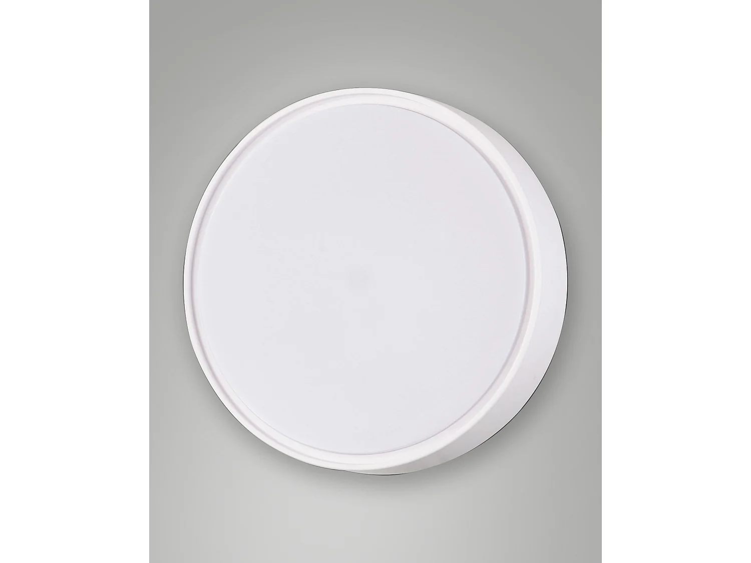 Plafonnier LED rond Hatton IP65 en polycarbonate blanc, douille E27 pour 2 ampoules de 30 W max., résistant aux intempéries 3226-65-102