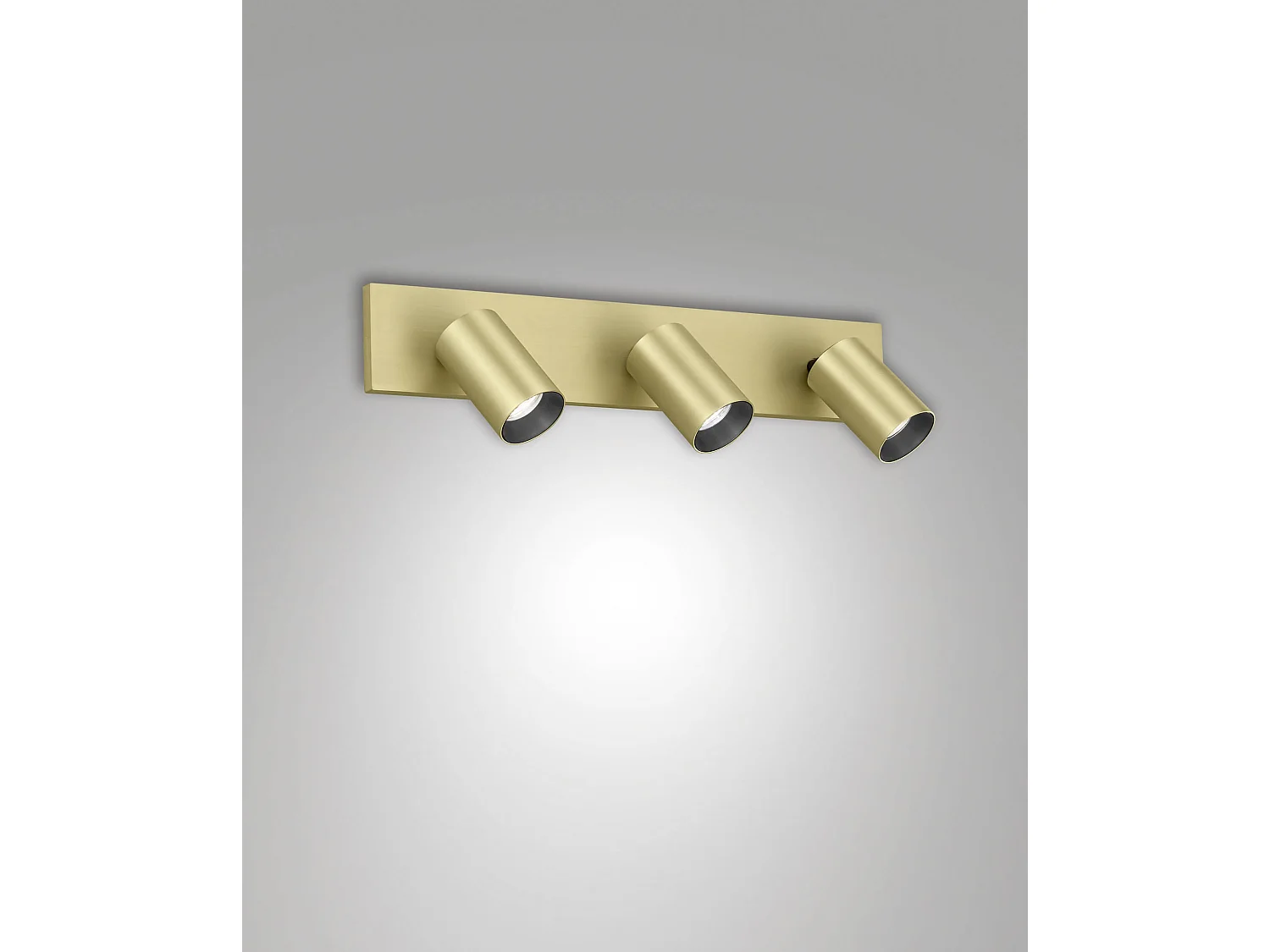 Spot Flores À 3 Ampoules Gu10 10 W En Aluminium Moulé Sous Pression, Laiton Satiné, Ip20, Classe 1, Format Compact - Collection Flores