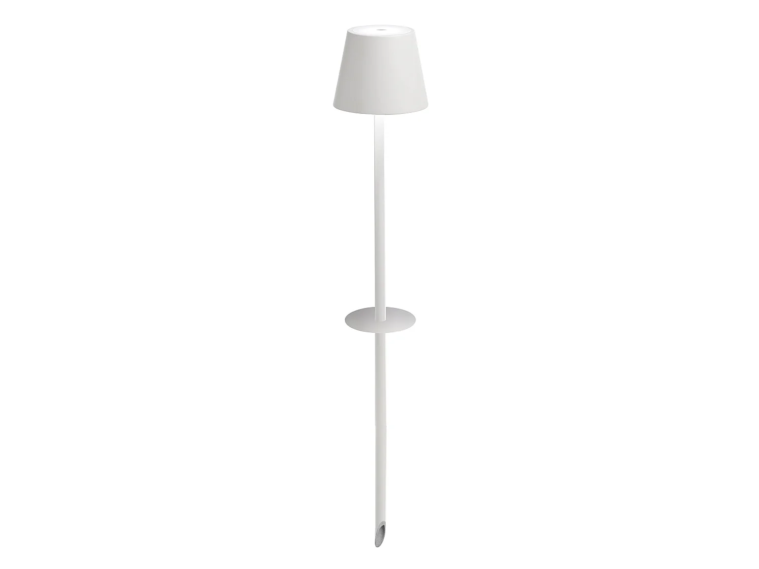 Zafferano Poldina draagbare, oplaadbare tuinlamp met grondpen, wit - dimbare LED-buitenverlichting met aanraakbediening