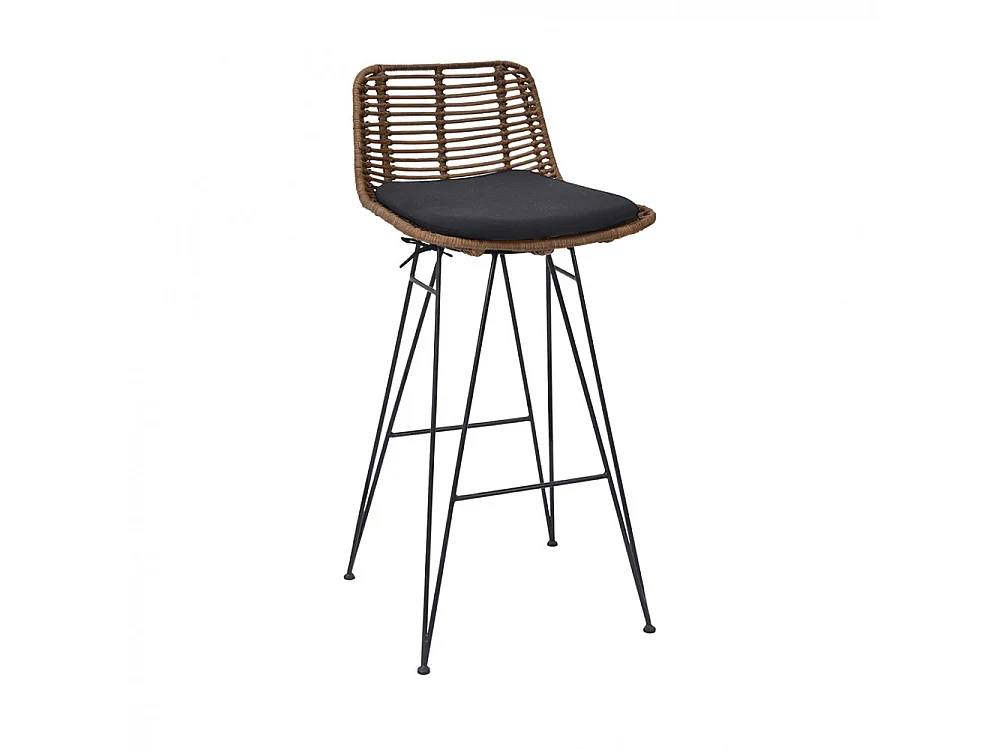 Capurgana - Lot de 2 chaises de bar design en rotin H67cm - Bois foncé