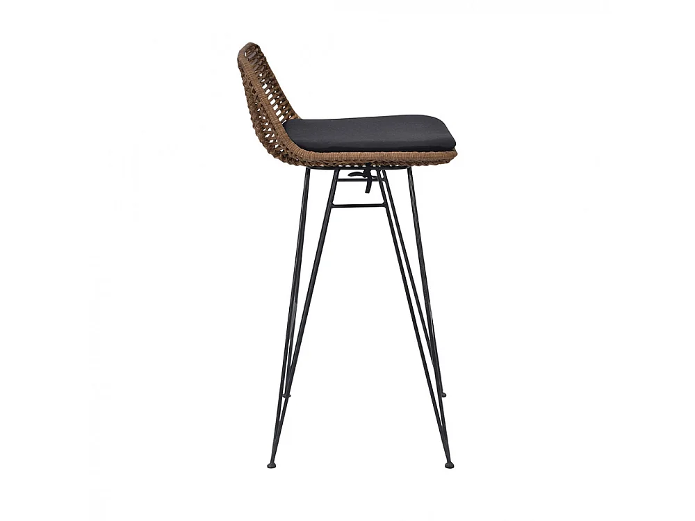 Capurgana - Lot de 2 chaises de bar design en rotin H67cm - Bois foncé