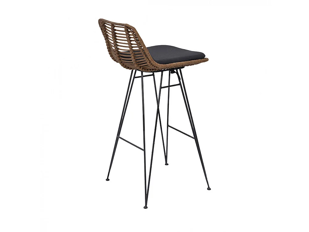 Capurgana - Lot de 2 chaises de bar design en rotin H67cm - Bois foncé