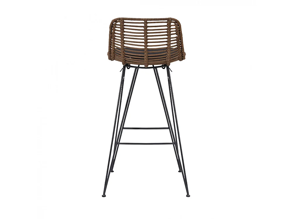Capurgana - Lot de 2 chaises de bar design en rotin H67cm - Bois foncé