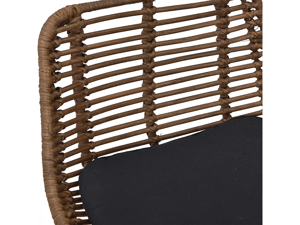 Capurgana - Lot de 2 chaises de bar design en rotin H67cm - Bois foncé
