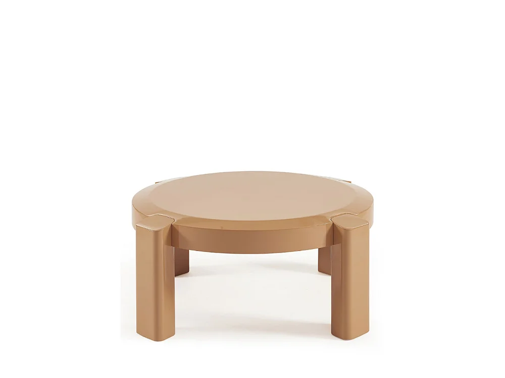 Lori - Table basse ronde en bois laqué ø87,5cm - Sable