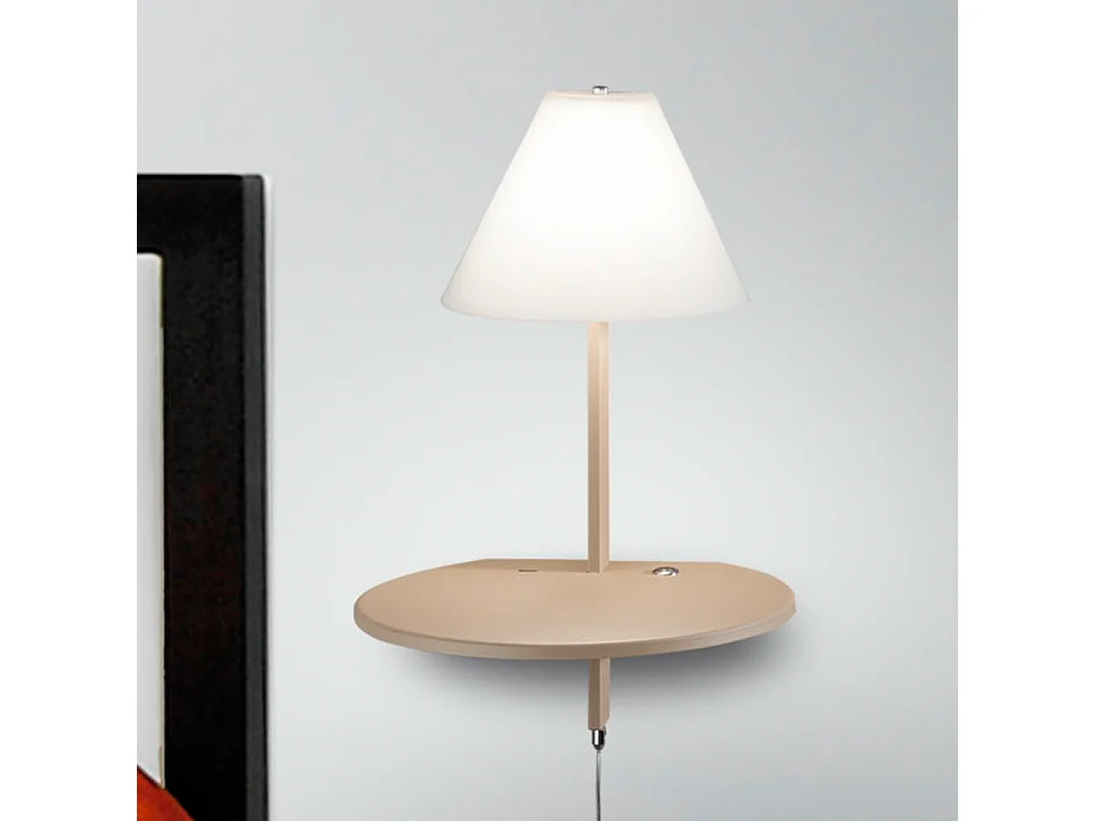 Lámpara de pared LED con regulador y USB para dormitorio Goodnight - Gris paloma